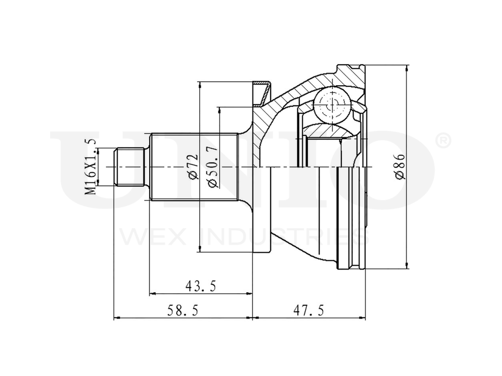 ШРУС внешний UNIO CVJ-20009