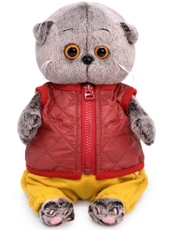 Мягкая игрушка Кот Басик Беби в жилете 20 см BB-092