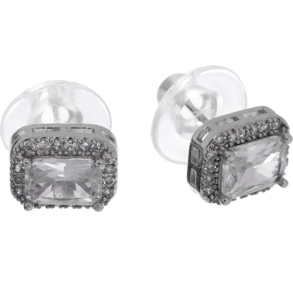 Серьги из гиппоалергенного металла со стразами «ПАЛУМНА», классика, цвет золото и серебро, 1*0,8см