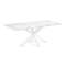 Керамический стол Arya белый с белыми стальными ножками 180x100