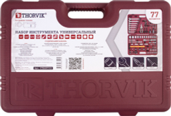 UTS0077/12 Набор инструмента универсальный 1/4", 1/2"DR с головками торцевыми 12-гранными, 77 предметов