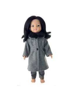 Пальто с воротником, водолазка, джинсы для кукол Paola Reina 32 см (991)