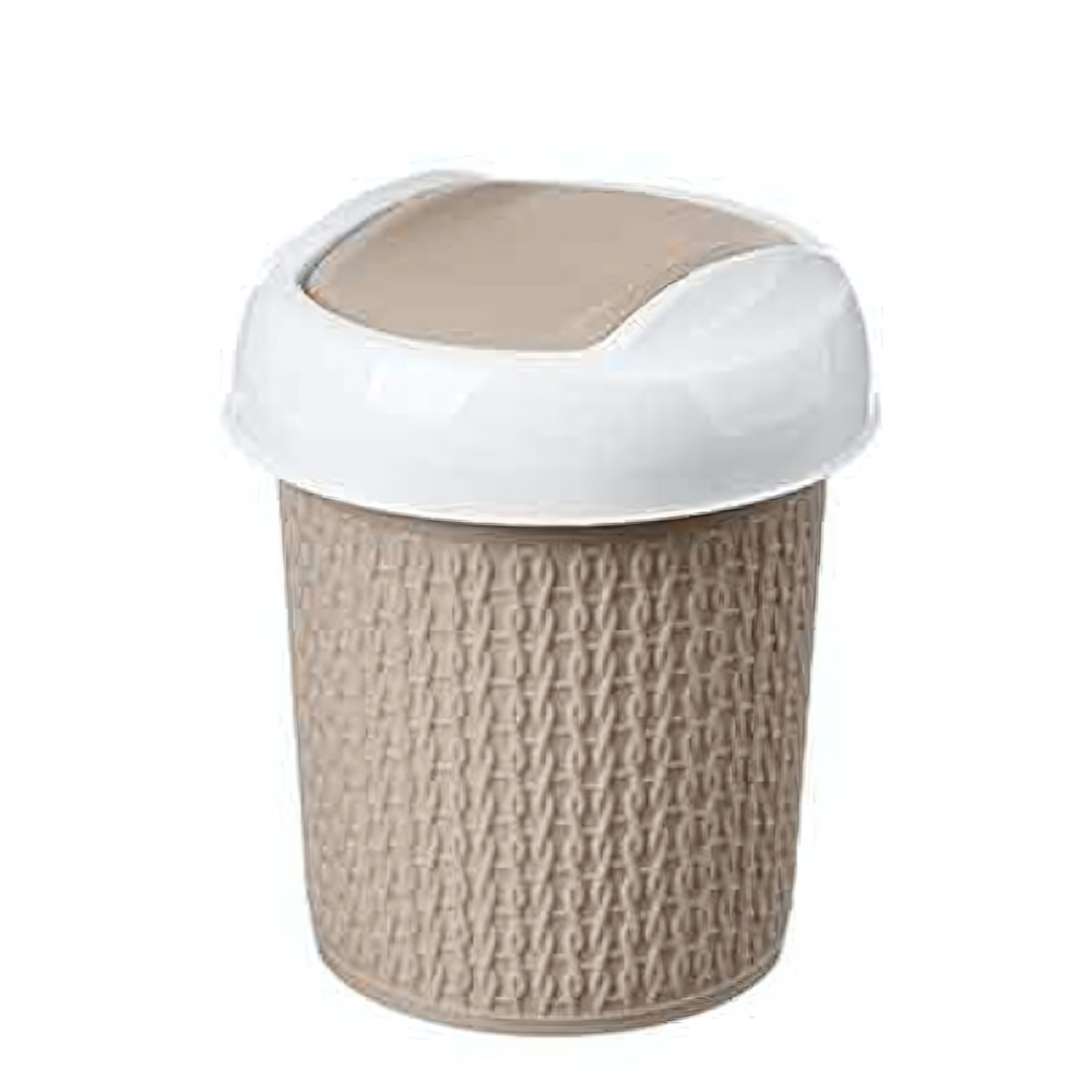 Контейнер для мусора настольный "Velvet" круглый 1л (бежевый)