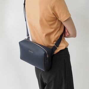 Сумка поясная Slash из кожи теленка, синего цвета