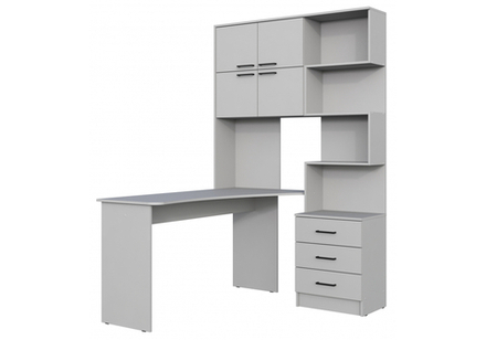 Компьютерный стол Woodville Эльброни левый шиншилла серая