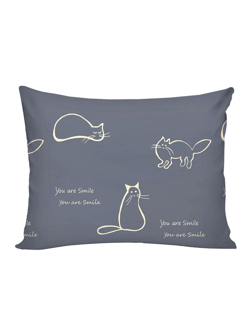 Постельное белье Полисатин Мечта "Котики на сером" 1,5-сп Наволочка 50х70 см 1 шт Простынь на резинке 90x200 смПододеяльник 145x215 см