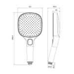 Лейка для душа Milardo ILS3FC0M18 "Ideal Spa" квадрат 120*120, 3 режима, ХРОМ, коробка