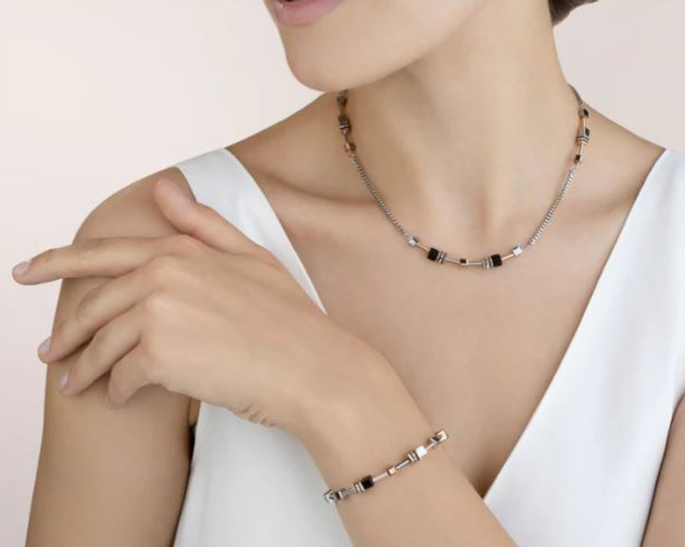 Колье-трансформер 4-in-1 сотуар Coeur de Lion Rosegold-Silver 5008/10-1631