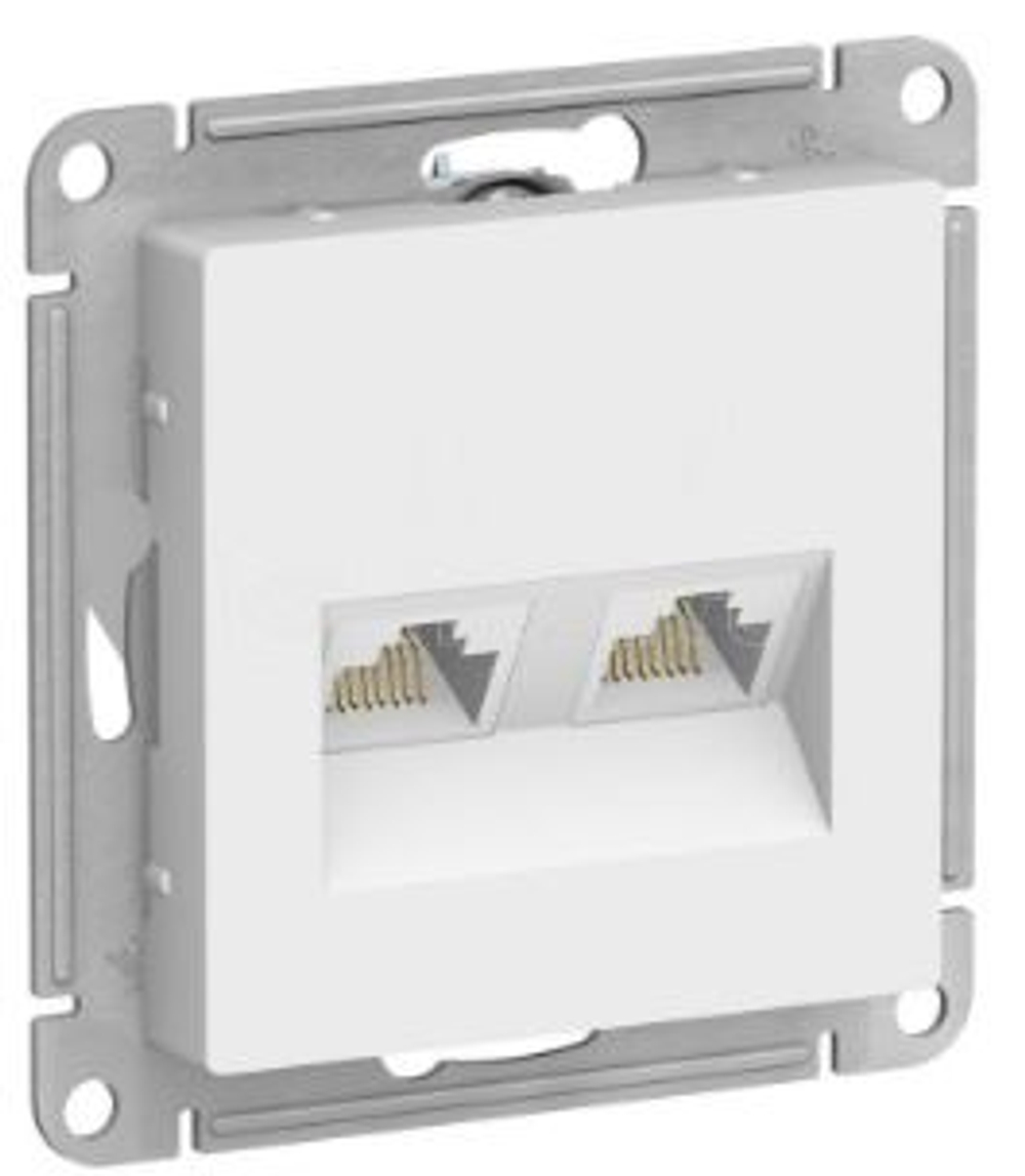 Розетка компьютерная 2-м AtlasDesign RJ45 кат.5E механизм бел. SE ATN000185
