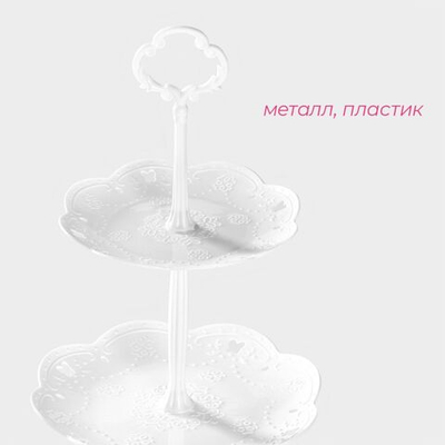 Этажерка-фруктовница круглая Доляна «Вивьен», 3 яруса, 21,5/18/15 см, цвет белый