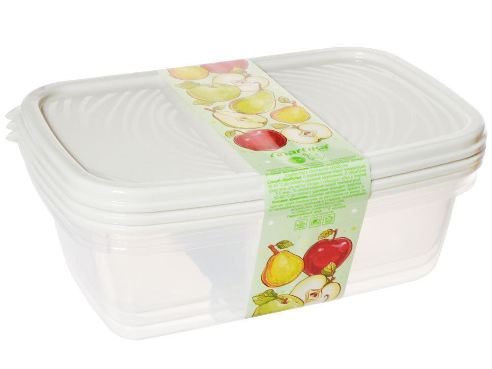 Набор контейнеров 3шт 0,9л "Романо"