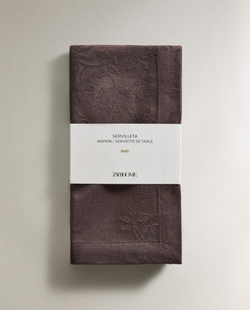 ZARA HOME ЖАККАРДОВАЯ САЛФЕТКАУ (УПАКОВКА ИЗ 2 ШТУК), КОРИЧНЕВЫЙ