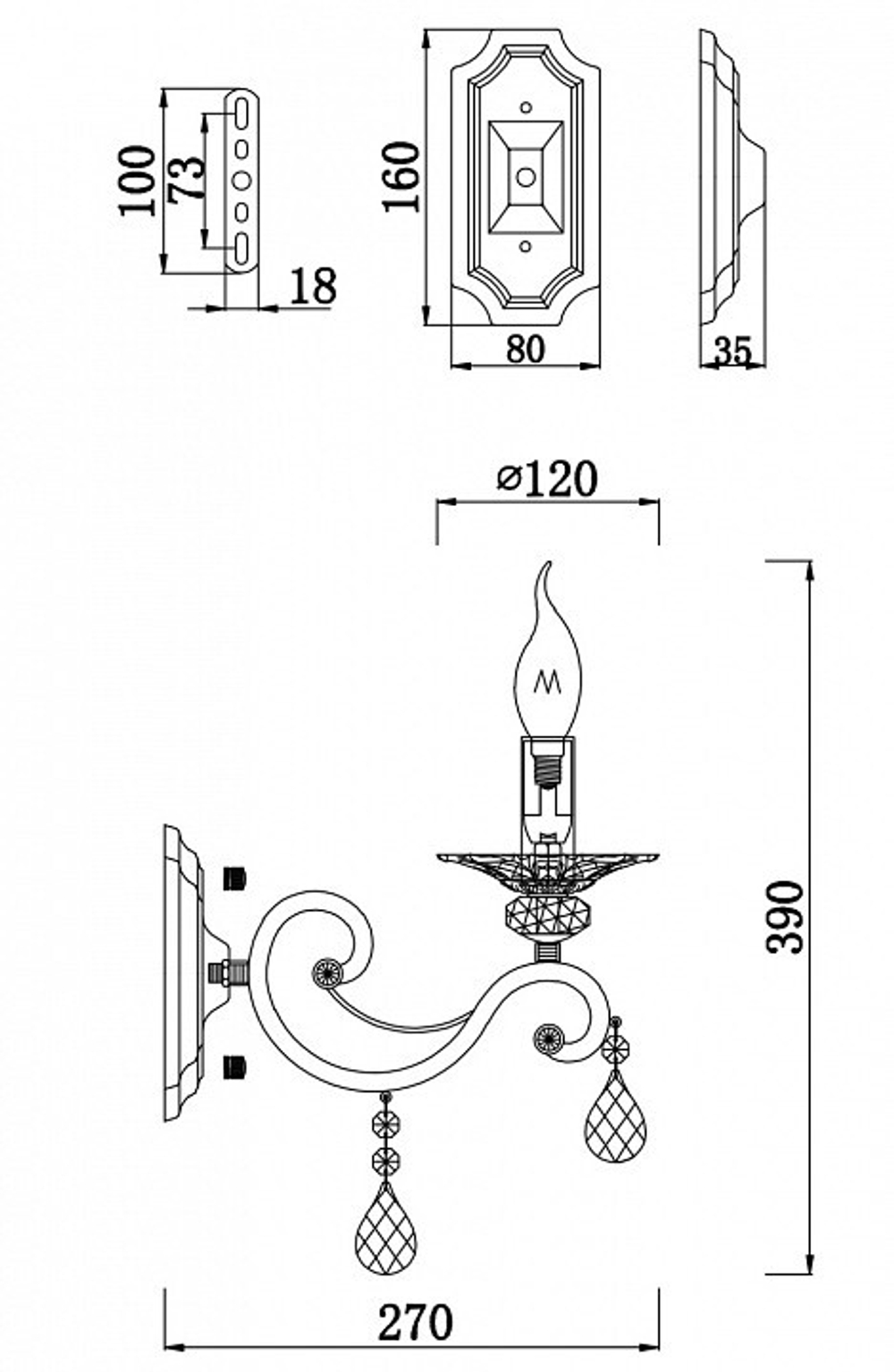 Бра Maytoni Grace RC247-WL-01-R