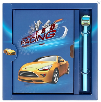 Блокнот 13,5*18 см 50л. с замком "Turbo Racing" с ручкой (Darvish)