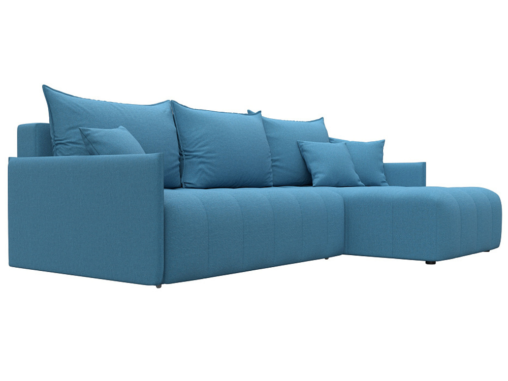 Диван угловой Лига-054 НПБ угол универсальный РОГОЖКА Амур 10 голубой