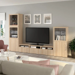 Комплект мебели д/гостиной  - BESTÅ / BESTА IKEA/ БЕСТА ИКЕА, 300х193х42 см, под беленый дуб