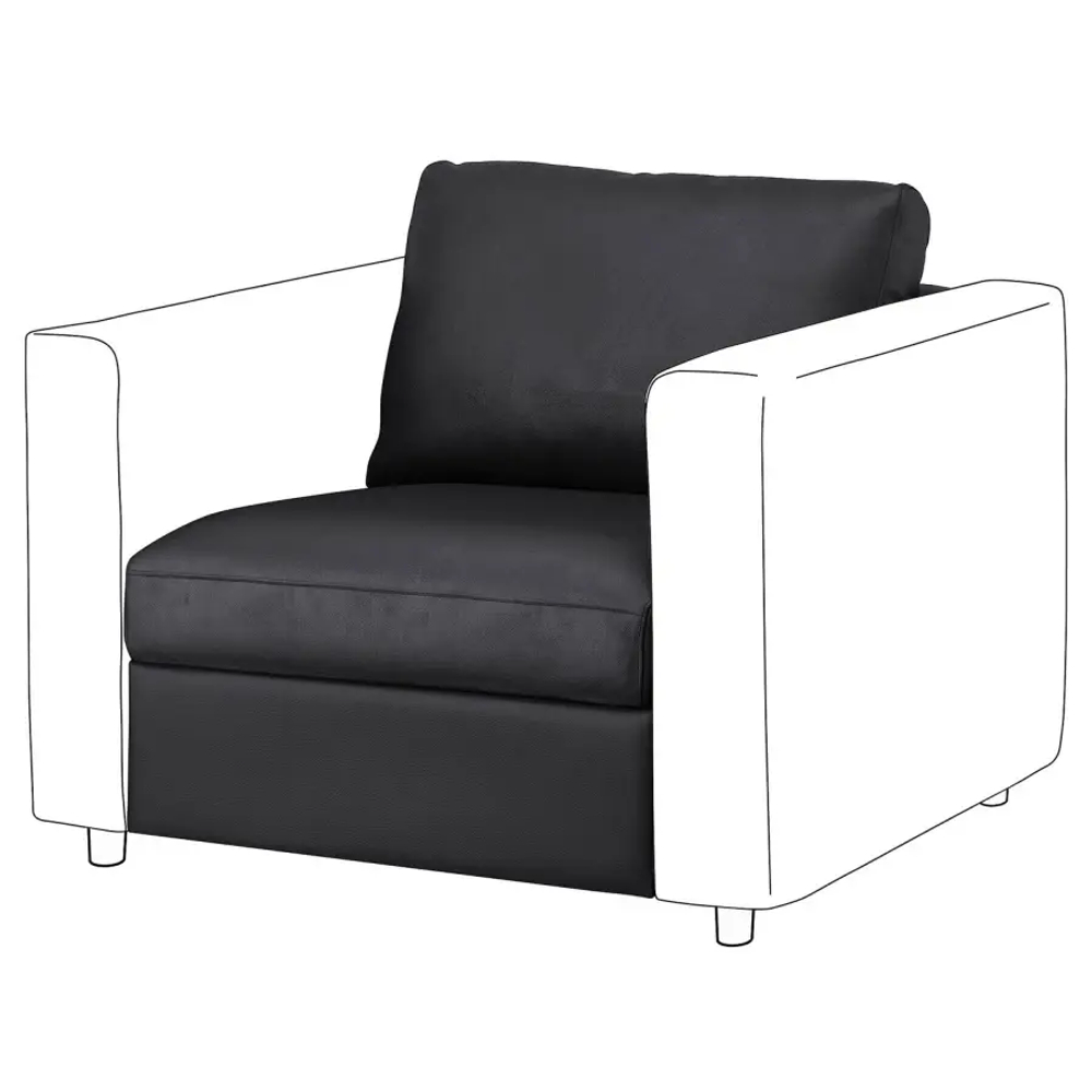 1-местная секция - IKEA VIMLE/ВИМЛЕ ИКЕА, 83х98х71 см, черный