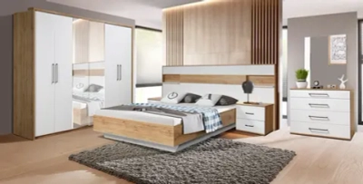 Спальня Женева (шкаф 6-ти дверный, кровать 180 с м.п.) цвет белая