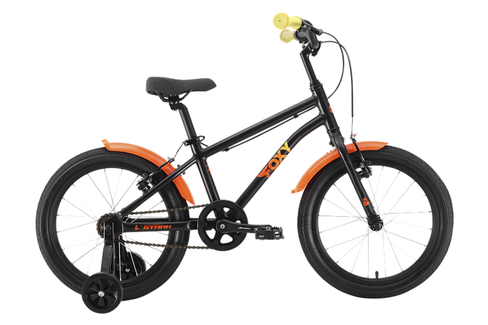 Велосипед 18" Stark'22 Foxy Boy  черный/оранжевый/желтый