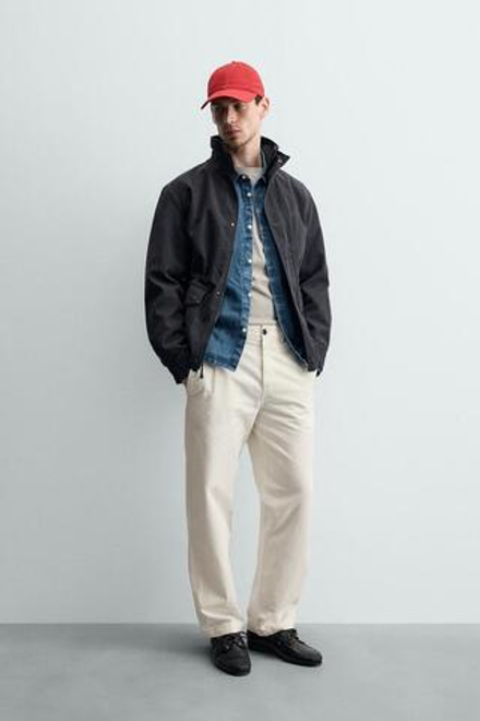 ZARA БРЮКИ ЧИНОС STRAIGHT FIT, БЕЛЫЙ