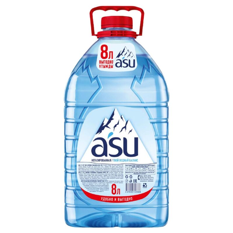 Вода питьевая ASU негазированная 8 л/бут 2 бут/упак