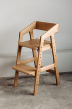 Растущий стул: натуральный дуб, дубовое сиденье