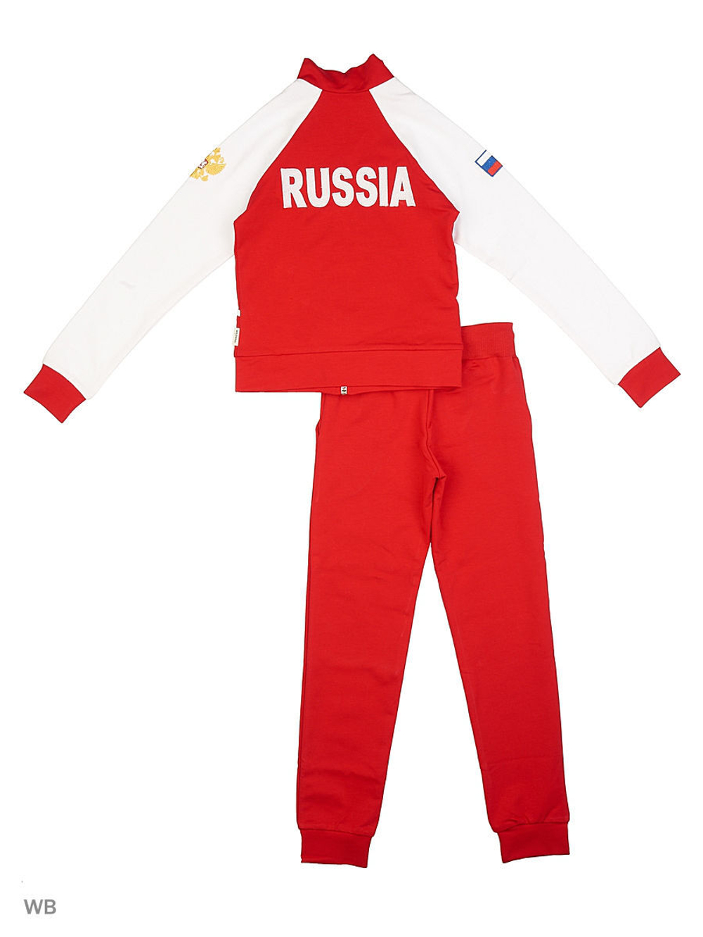 Спортивный костюм Классика с белым рукавом (красный)