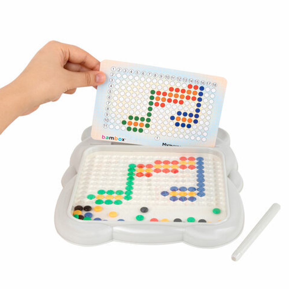 Мозаика магнитная развивающая для детей "Медвежонок", стилус, 101 магнит, 10 карточек, BAMBOX, 665891