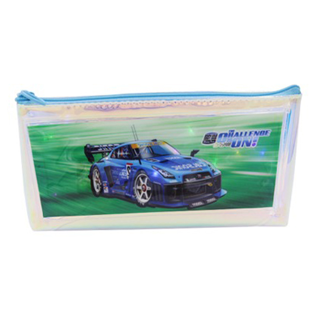 Пенал-косметичка Basir без наполнения, 20,5*9*4 см, серия "Машины", светящийся, зелёный