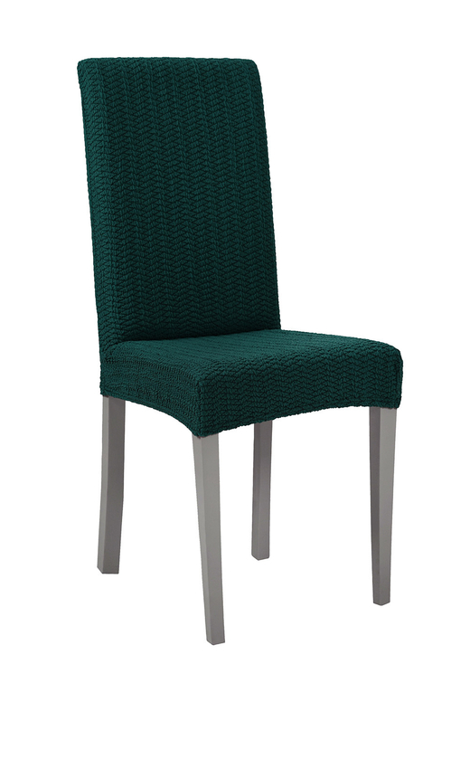 Чехол на стул без оборки Зигзаг, цвет Изумрудный
