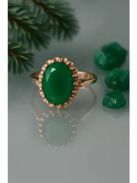 Кольцо бижутерное "Новогодний изумруд"