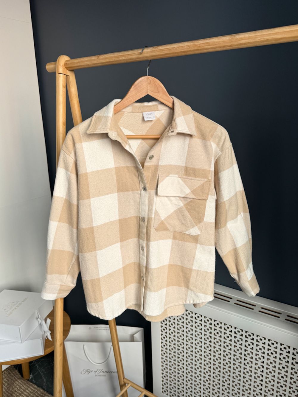 Хлопковая рубашка-куртка Zara, 152