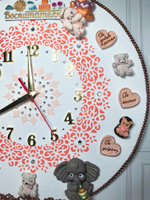 Авторские детские настенные часы с игрушками "Воспитателю" 40см