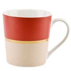 Кружка фарфоровая (глянец/матовый) "Персиковый бархат" v=390мл. (подарочная упаковка)