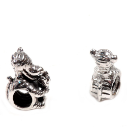 Бусина шарма "Тигр" серебро асс.