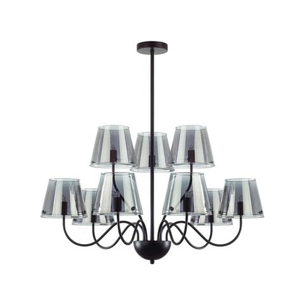 6570/9C MODERNI LN26 212 черный/дымчатый/металл/стекло Люстра потолочная G9 9*20W 220V SMOKY