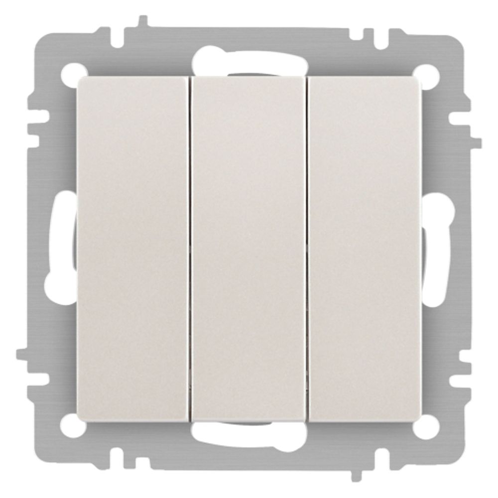 Выключатель Intro Accent 6-106-06 тройной, 10А-250В, IP20, СУ, AL/CU, перламутр