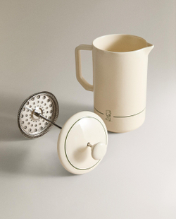Zara Home френч-пресс из каменной керамики, цвет белый, 17.5 см