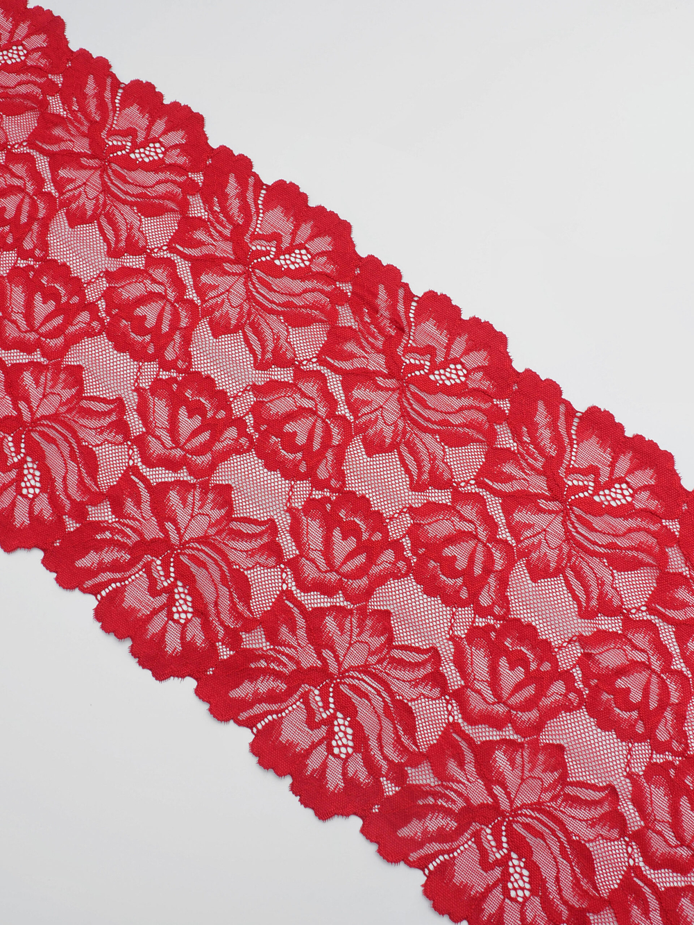 Эластичное кружево красное ширина 23 см