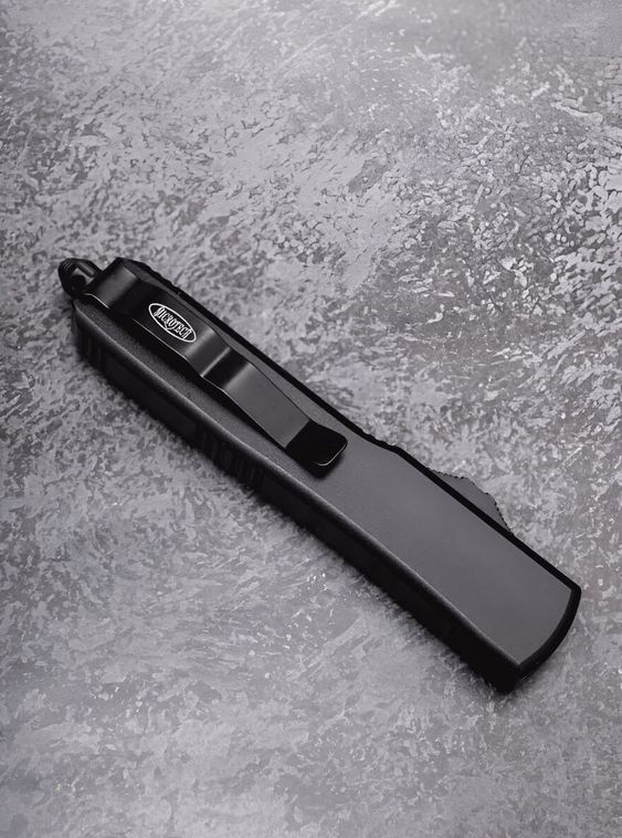 Тактический нож фронтально выкидной автоматический Microtech Черный