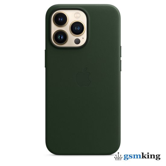 Apple Leather Case with MagSafe iPhone 13 Pro Sequoia Green «Зелёная секвойя» MM1G3ZE/A