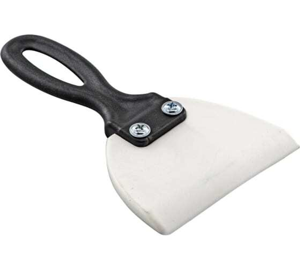 Шпатель резиновый с пластиковой ручкой, белый 86мм