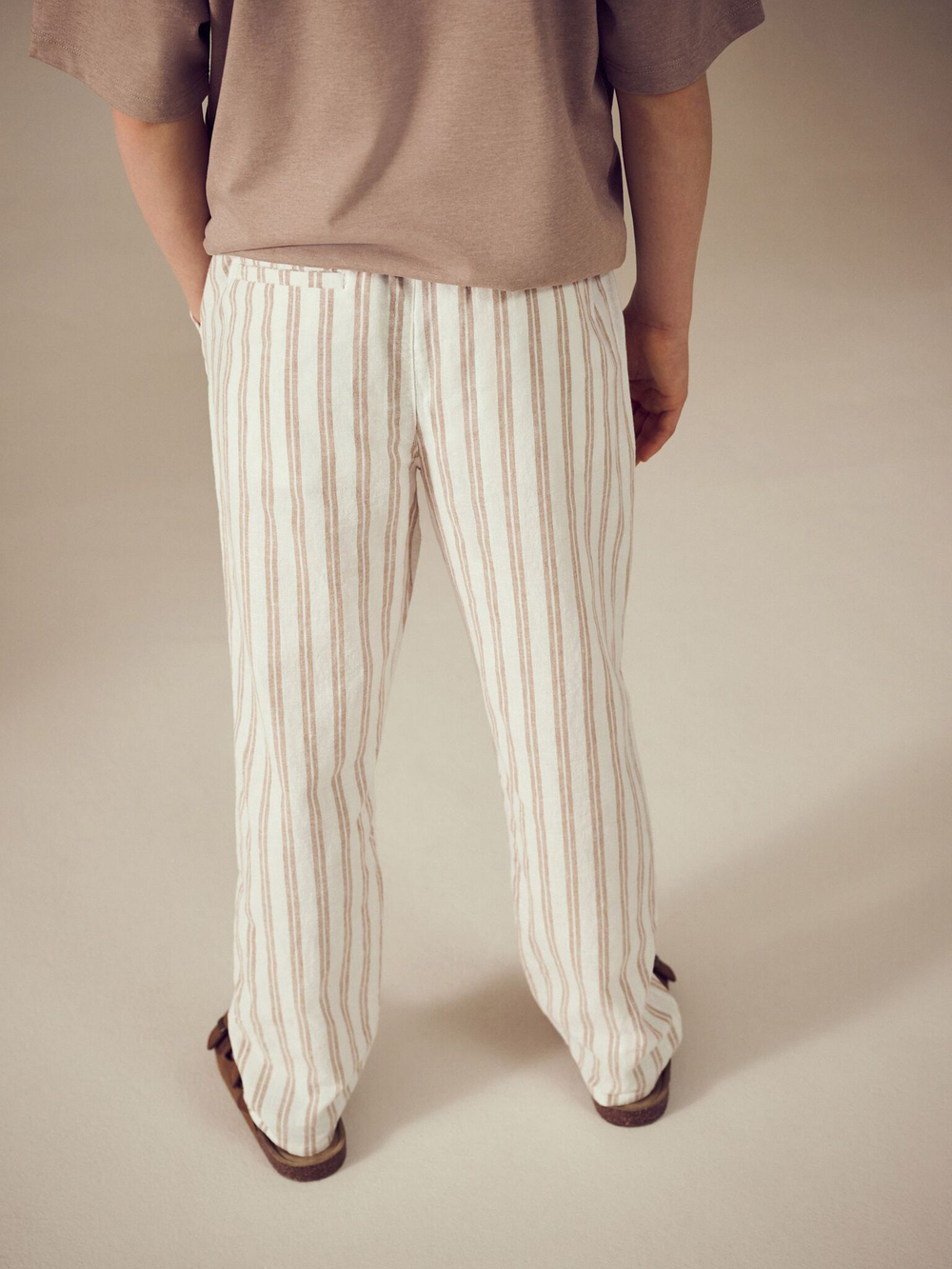 Брюки льняные для мальчика Next E42-435, Бежевый