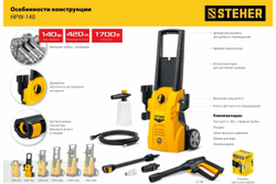 Мойка высокого давления STEHER HPW-140