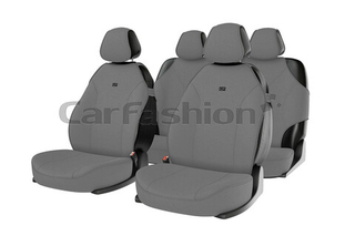 Накидки сидений ПОЛНЫЙ CarFashion (кт) -«BINGO» 22002 -Трикотаж серый/серый/серый/LOGO черный