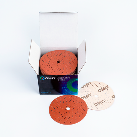 OMIT S680 Абразивный круг на бумажной основе 150мм 68011 P100 ОРАНЖЕВЫЙ с мультипылеотводом