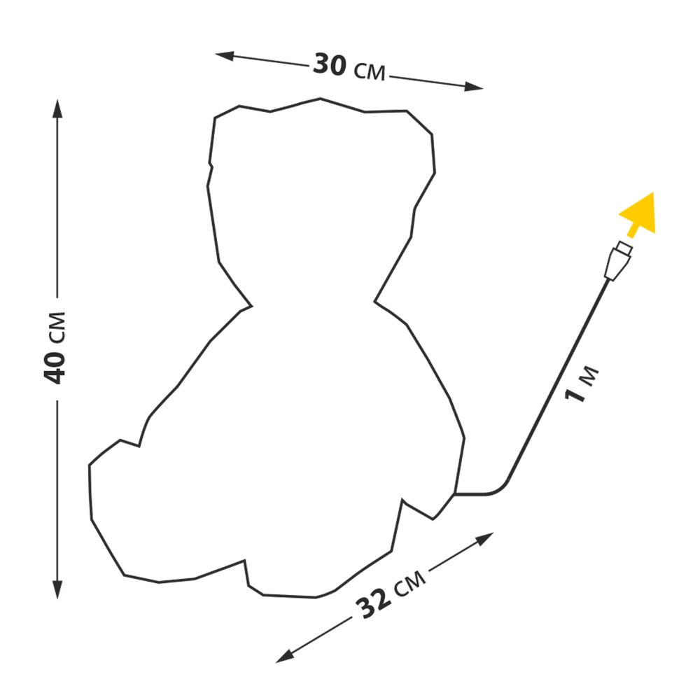 ULD-R504 USB-RGB BEAR Светильник декоративный Мишка. с USB проводом. 80 светодиодов. RGB свет. Цвет корпуса радужный. TM Uniel
