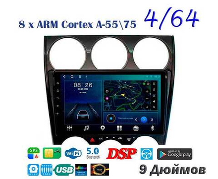 Topway TS10 4+32GB 8 ядер для Mazda 6, Atenza 2002-2007