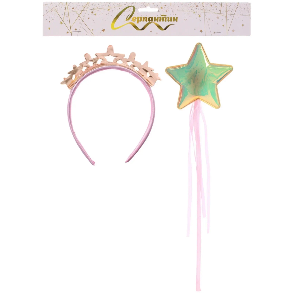 Набор карнавальный «Волшебный шик» (ободок, палочка), микс