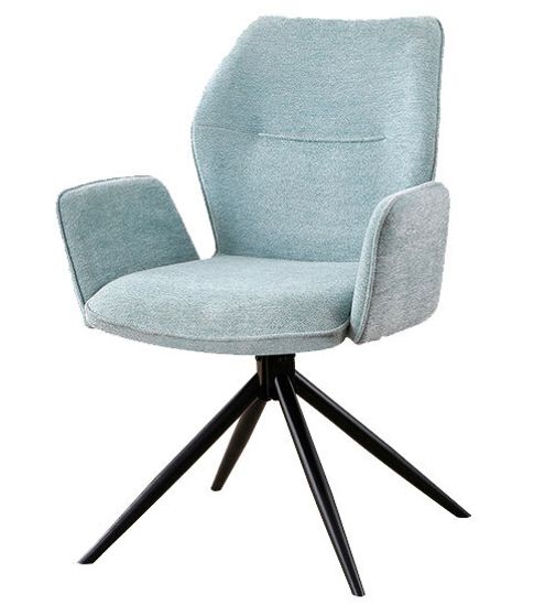 Стул ZUMBA. поворотно-возвратный 180гр,, голубой шинилл / Черный